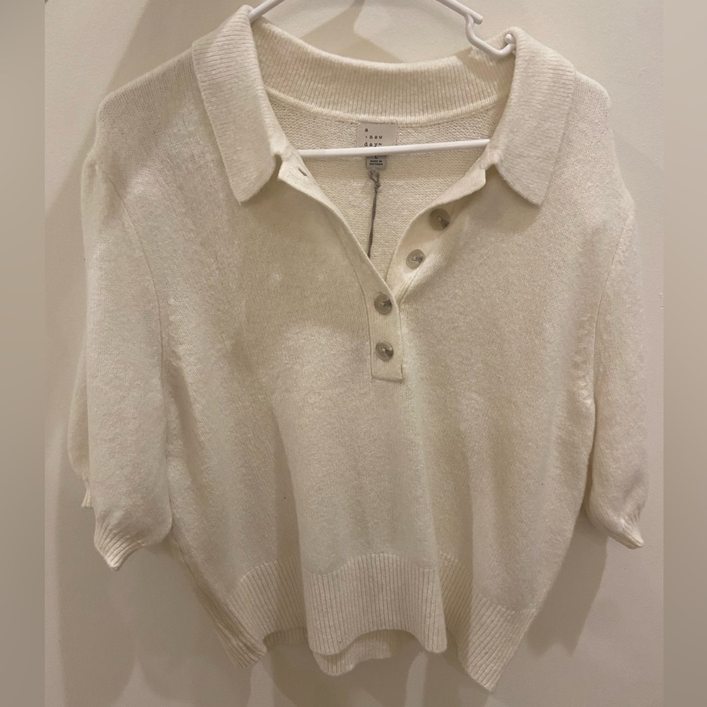 A New Day Cream Button-Up Blouse